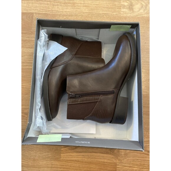 Style & Co Womens Edwinaa Gore Ankle Booties Chocolate Smooth 6M NIB - Picture 5 of 16